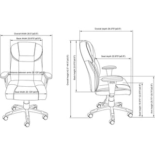 Lorell Executive High-back Chair - Bonded Leather Seat - Bonded Leather Back - High Back - Black - 1 Each