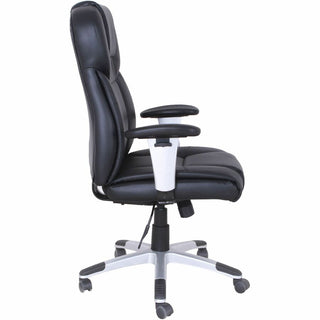 Lorell Executive High-back Chair - Bonded Leather Seat - Bonded Leather Back - High Back - Black - 1 Each
