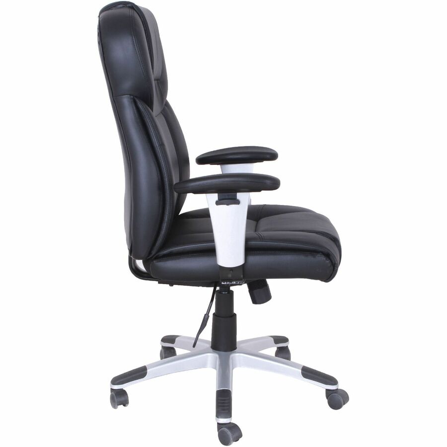 Lorell Executive High-back Chair - Bonded Leather Seat - Bonded Leather Back - High Back - Black - 1 Each