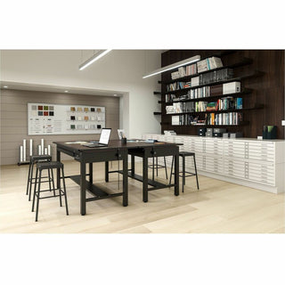 Counter-Height Steel Stool, Backless, Supports Up to 250 lb, 25" Seat Height, Black