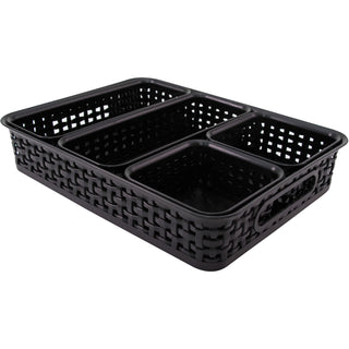 advantus-5-pack-plastic-weave-bins-desktop-black-plastic-5-pack_avt37530 - 3