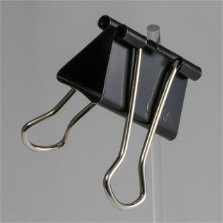 Officemate Binder Clips - Medium - 9" Length x 2.4" Width - 0.62" Size Capacity - for File - Corrosion Resistant, Durable - 12 / Pack - Black