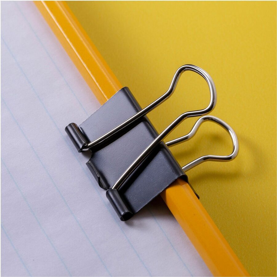 Officemate Binder Clips - Medium - 9" Length x 2.4" Width - 0.62" Size Capacity - for File - Corrosion Resistant, Durable - 12 / Pack - Black