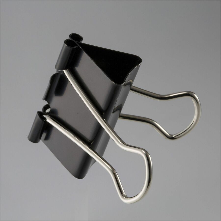 Officemate Binder Clips - Medium - 9" Length x 2.4" Width - 0.62" Size Capacity - for File - Corrosion Resistant, Durable - 12 / Pack - Black