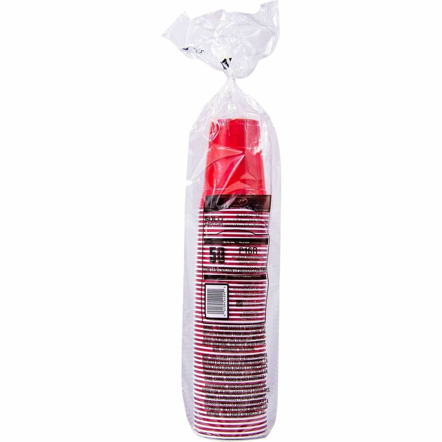 Solo 16 oz Plastic Cold Party Cups - 50 / Pack - 20 / Carton - Red - Polystyrene, Plastic - Party, Cold Drink