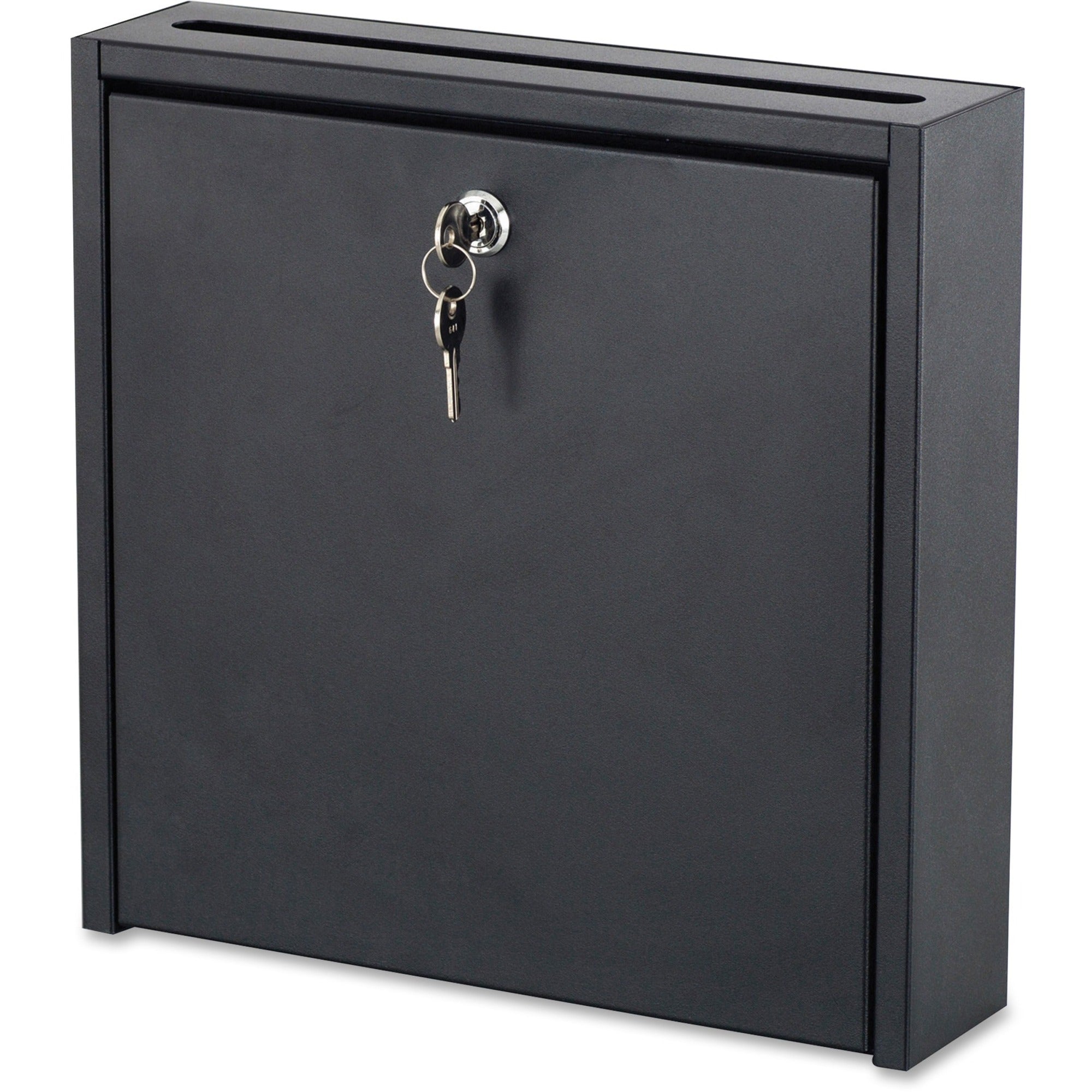 Wall-Mountable Interoffice Mailbox, 12 x 3 x 12, Black