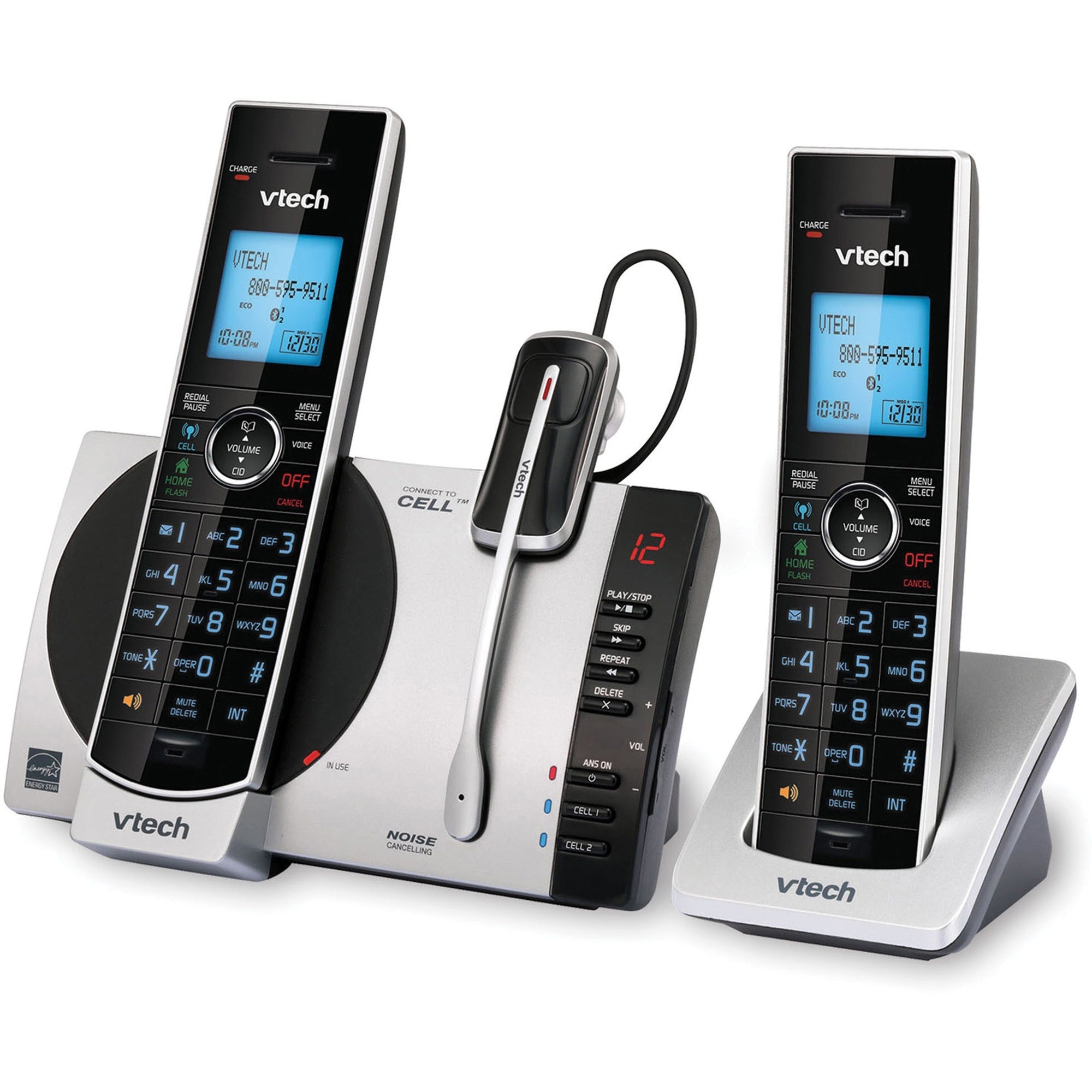 vtech-connect-to-cell-ds6771-3-dect-60-cordless-phone-black-silver-cordless-corded-1-x-phone-line-2-x-handset-speakerphone-answering-machine-hearing-aid-compatible_vteds67713 - 3