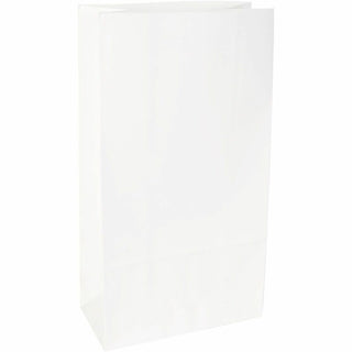 Sparco White Kraft Paper Bags - 6" Width x 11" Length - White - Paper - 100/Pack