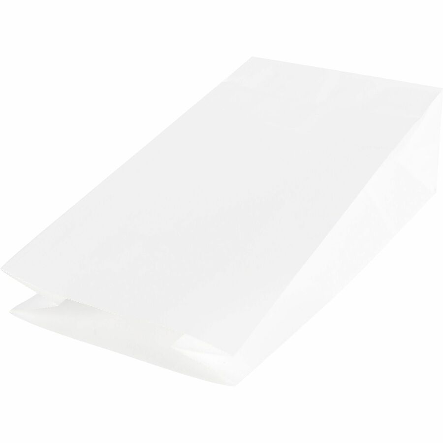 Sparco White Kraft Paper Bags - 6" Width x 11" Length - White - Paper - 100/Pack