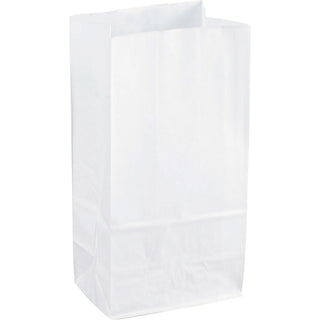 Sparco White Kraft Paper Bags - 6" Width x 11" Length - White - Paper - 100/Pack