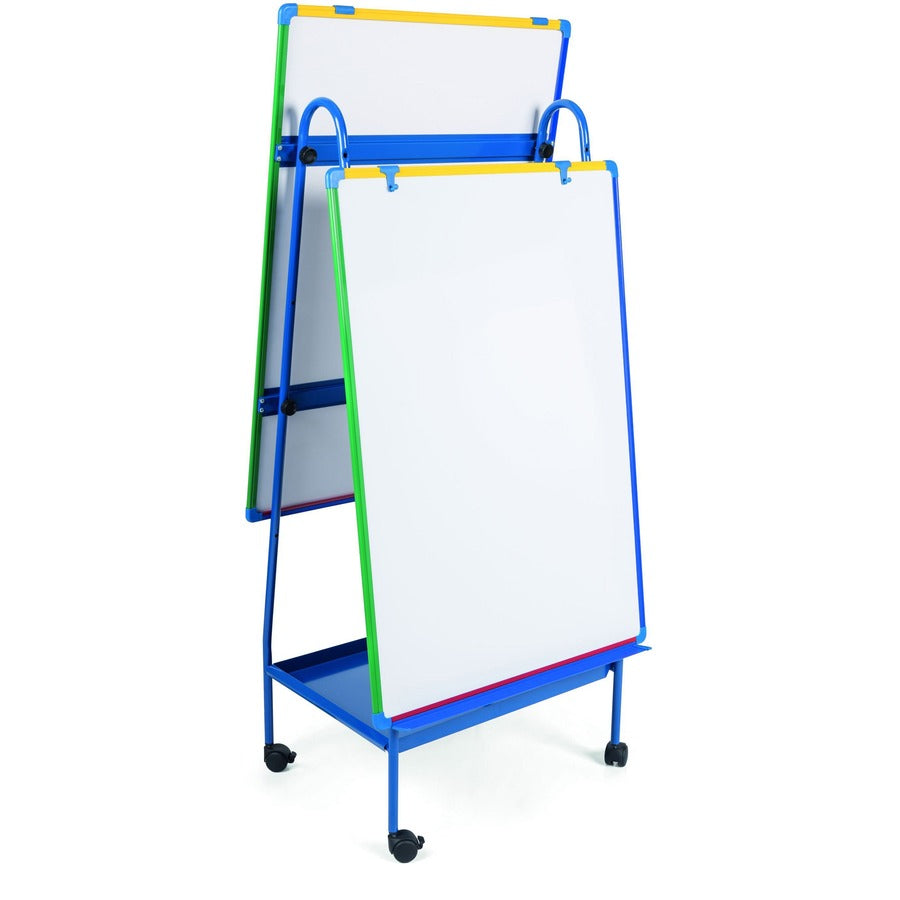 Bi-office Magnetic AdjustableDoublee-sided Easel - White Surface - Rectangle - Magnetic - Assembly Required - 1 Each