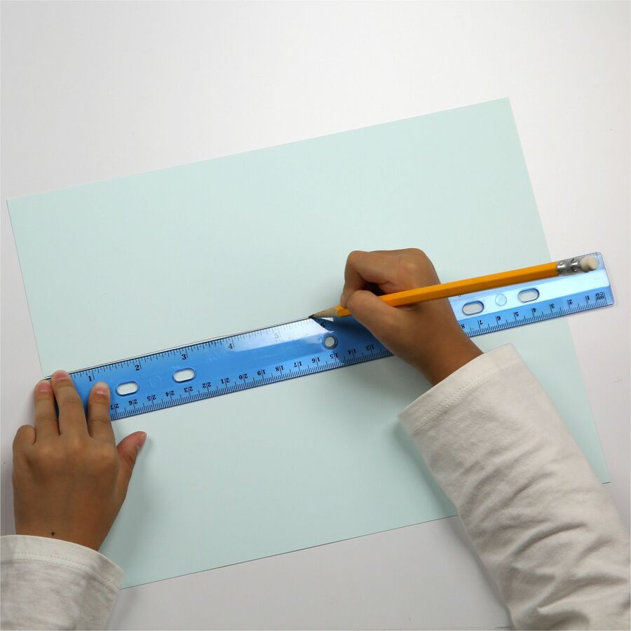 Officemate Flexible Rulers - 12" Length 1.3" Width - Imperial, Metric Measuring System - Plastic - 12 / Pack - Assorted