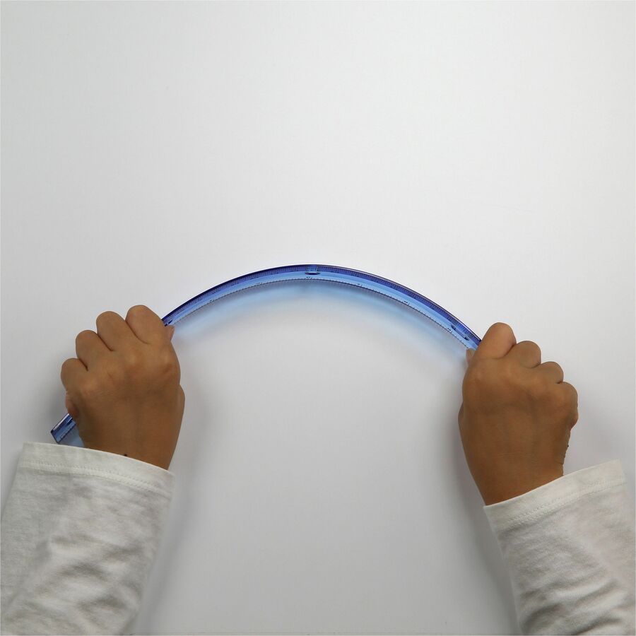 Officemate Flexible Rulers - 12" Length 1.3" Width - Imperial, Metric Measuring System - Plastic - 12 / Pack - Assorted
