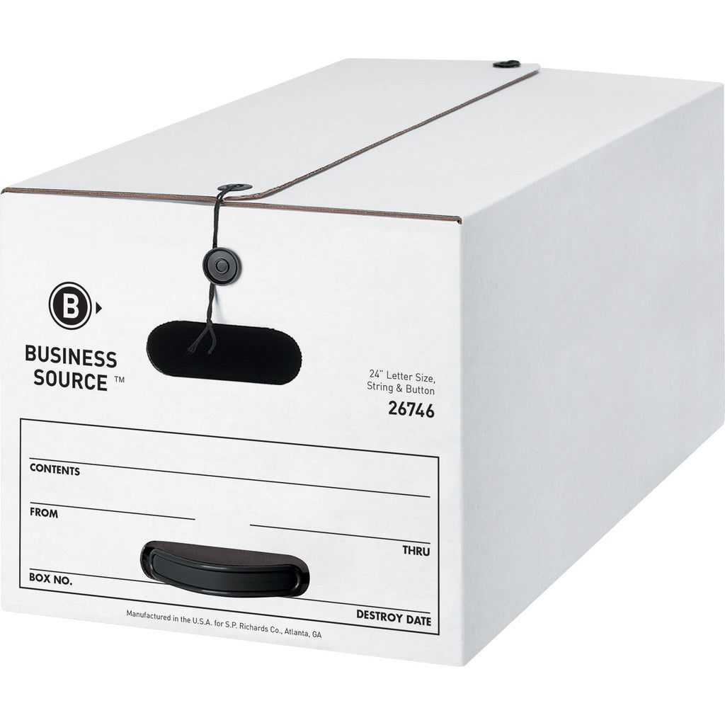 business-source-medium-duty-letter-size-storage-box-internal-dimensions-12-width-x-24-depth-x-10-height-external-dimensions-123-width-x-241-depth-x-108-height-media-size-supported-letter-stackable-white-recycled-12-carton_bsn26746 - 2