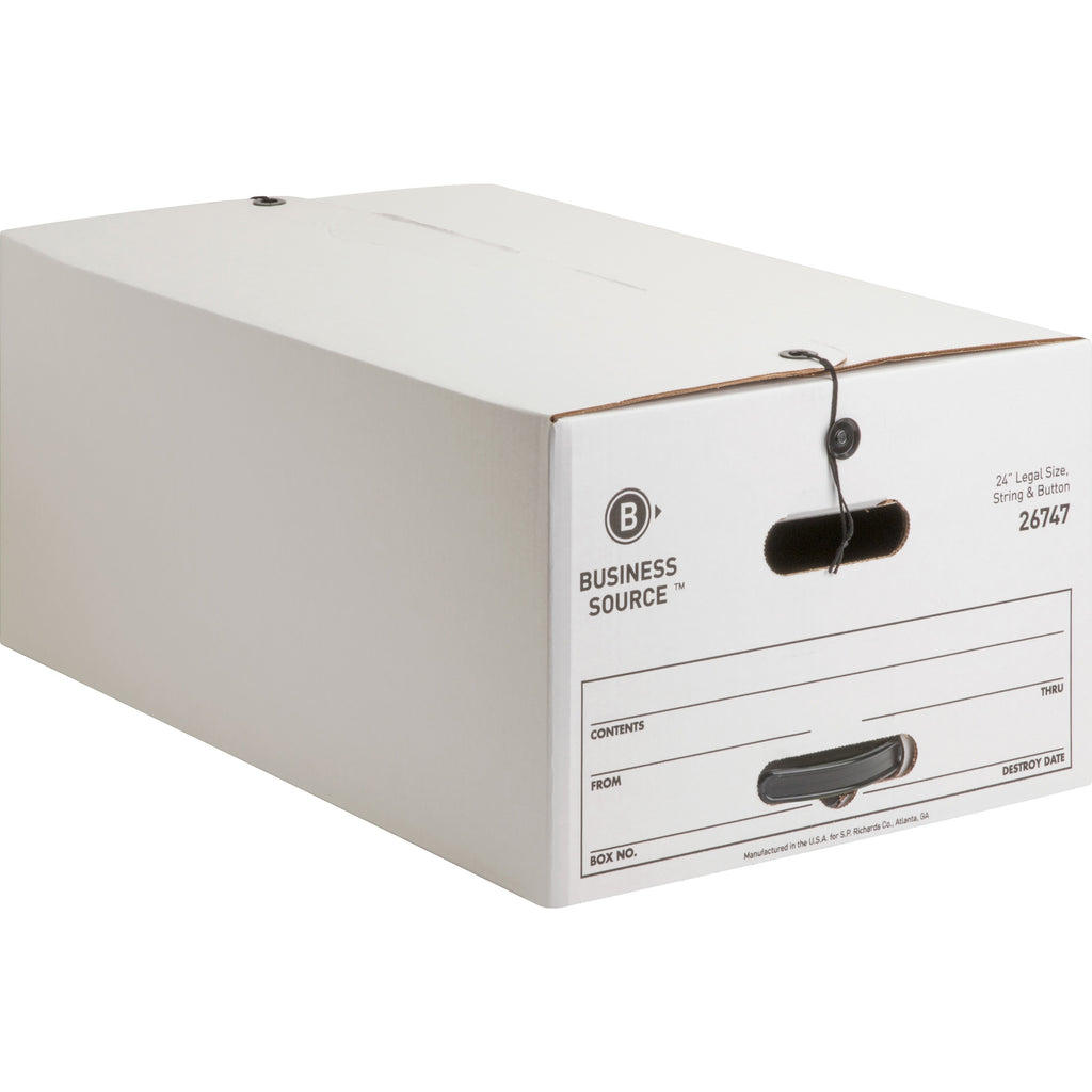 business-source-medium-duty-legal-size-storage-box-internal-dimensions-15-width-x-24-depth-x-10-height-external-dimensions-153-width-x-241-depth-x-108-height-media-size-supported-legal-stackable-white-recycled-12-carton_bsn26747 - 1