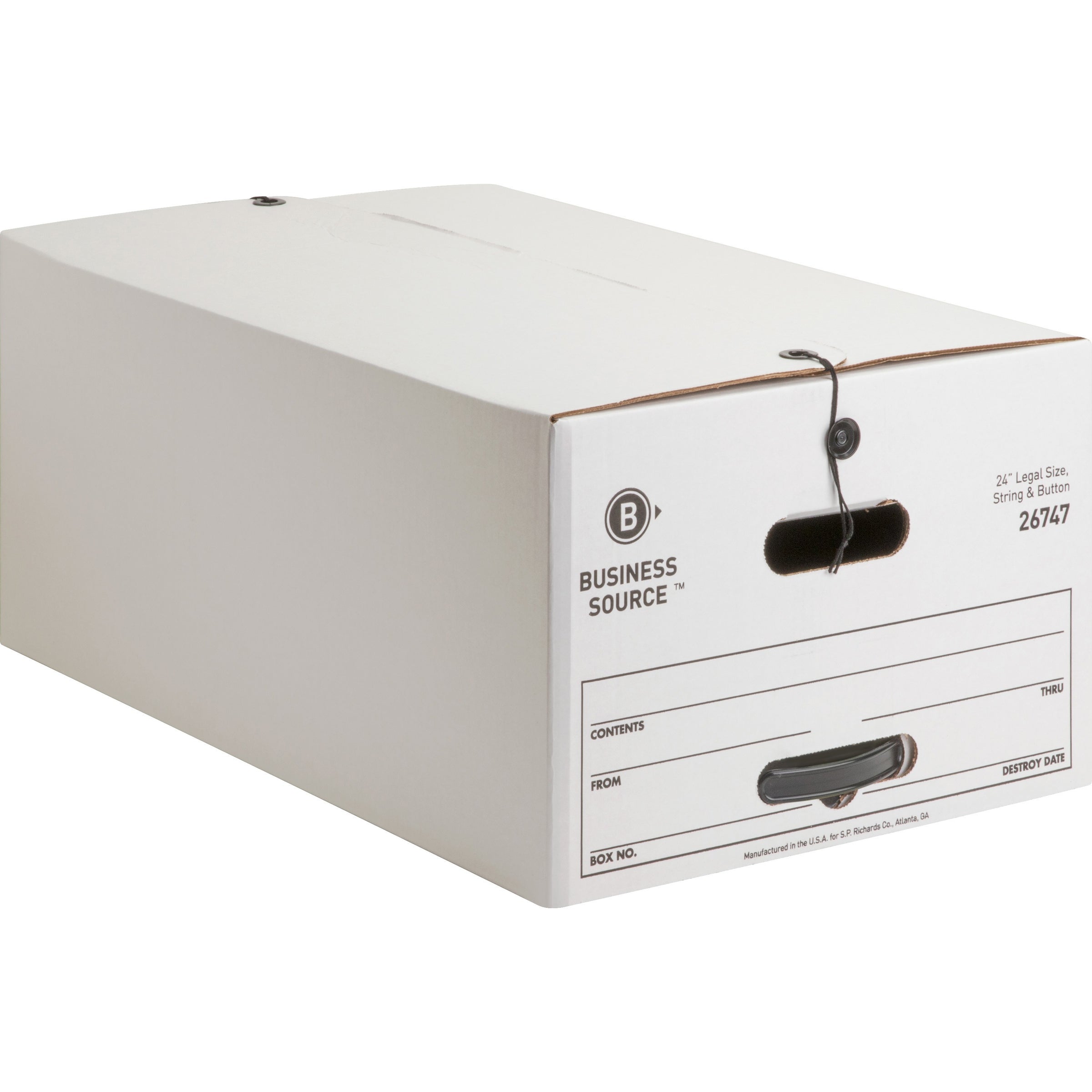 business-source-medium-duty-legal-size-storage-box-internal-dimensions-15-width-x-24-depth-x-10-height-external-dimensions-153-width-x-241-depth-x-108-height-media-size-supported-legal-stackable-white-recycled-12-carton_bsn26747 - 1