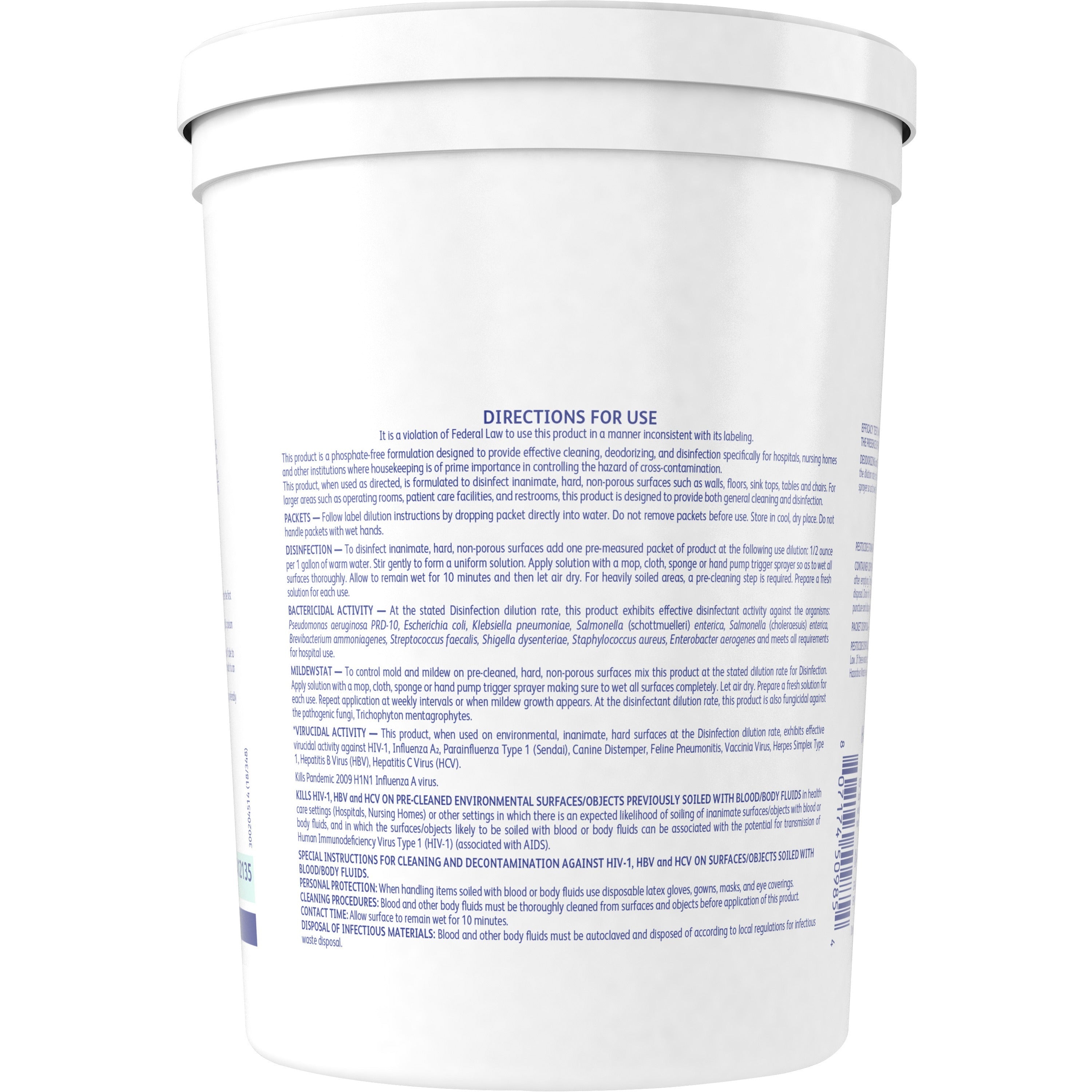 diversey-easypaks-detergent-disinfectant-concentrate-050-oz-003-lb-lemon-scent-90-tub-2-carton-disinfectant-deodorize-green_dvo5412135ct - 3