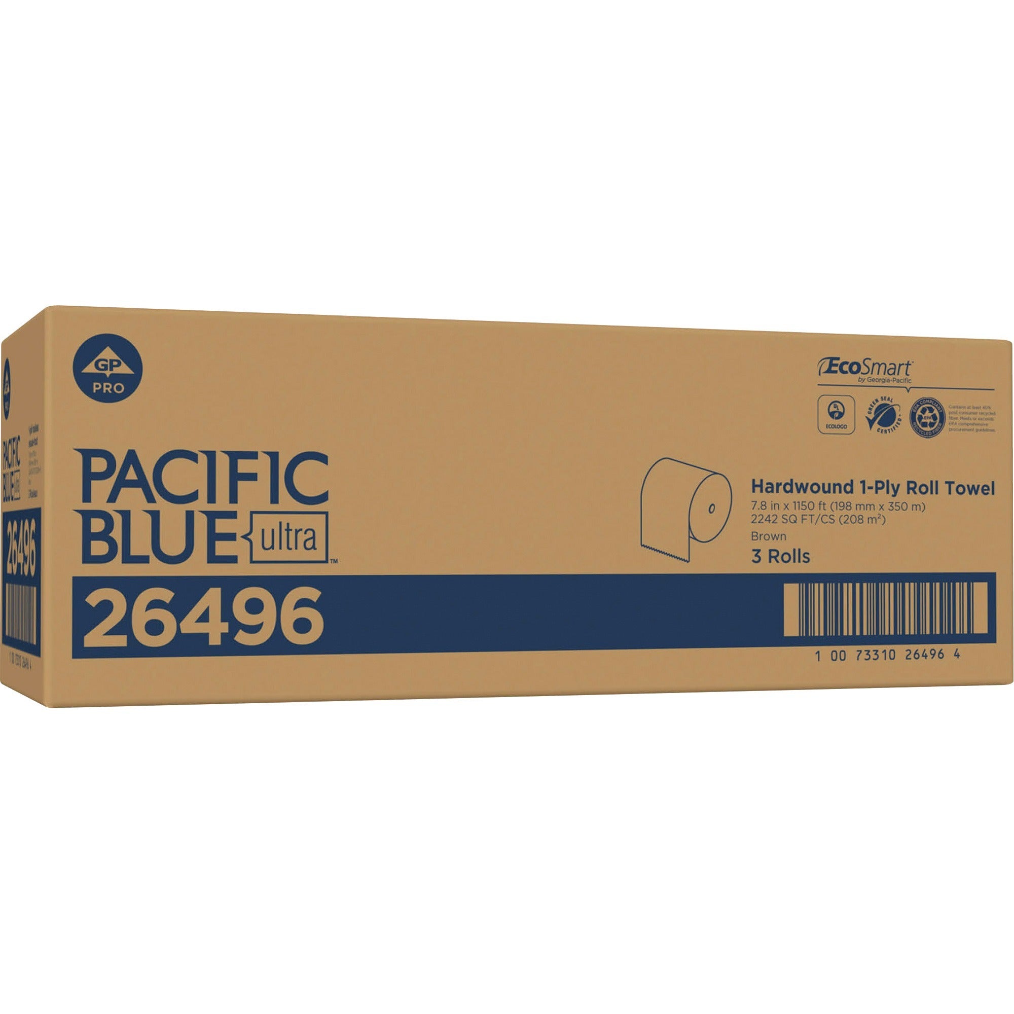 pacific-blue-ultra-high-capacity-recycled-paper-towel-rolls-787-x-1150-ft-brown-paper-flexible-chlorine-free-3-rolls-per-container-3-carton_gpc26496 - 1