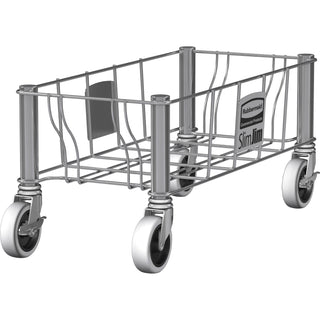 rubbermaid-commercial-1968468-slim-jim-stainless-steel-single-dolly-for-slim-jim-containers-100-lb-capacity-3-caster-size-stainless-steel-204-length-x-93-width-x-9-height-satin-stainless-1-each_rcp1968468 - 1