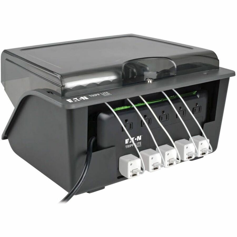 Tripp Lite by Eaton 10-Device Desktop AC Charging Station with Surge Protector for Tablets Laptops and E-Readers - Wired - Notebook, Tablet PC, e-book Reader - Charging Capability - Black, Gray
