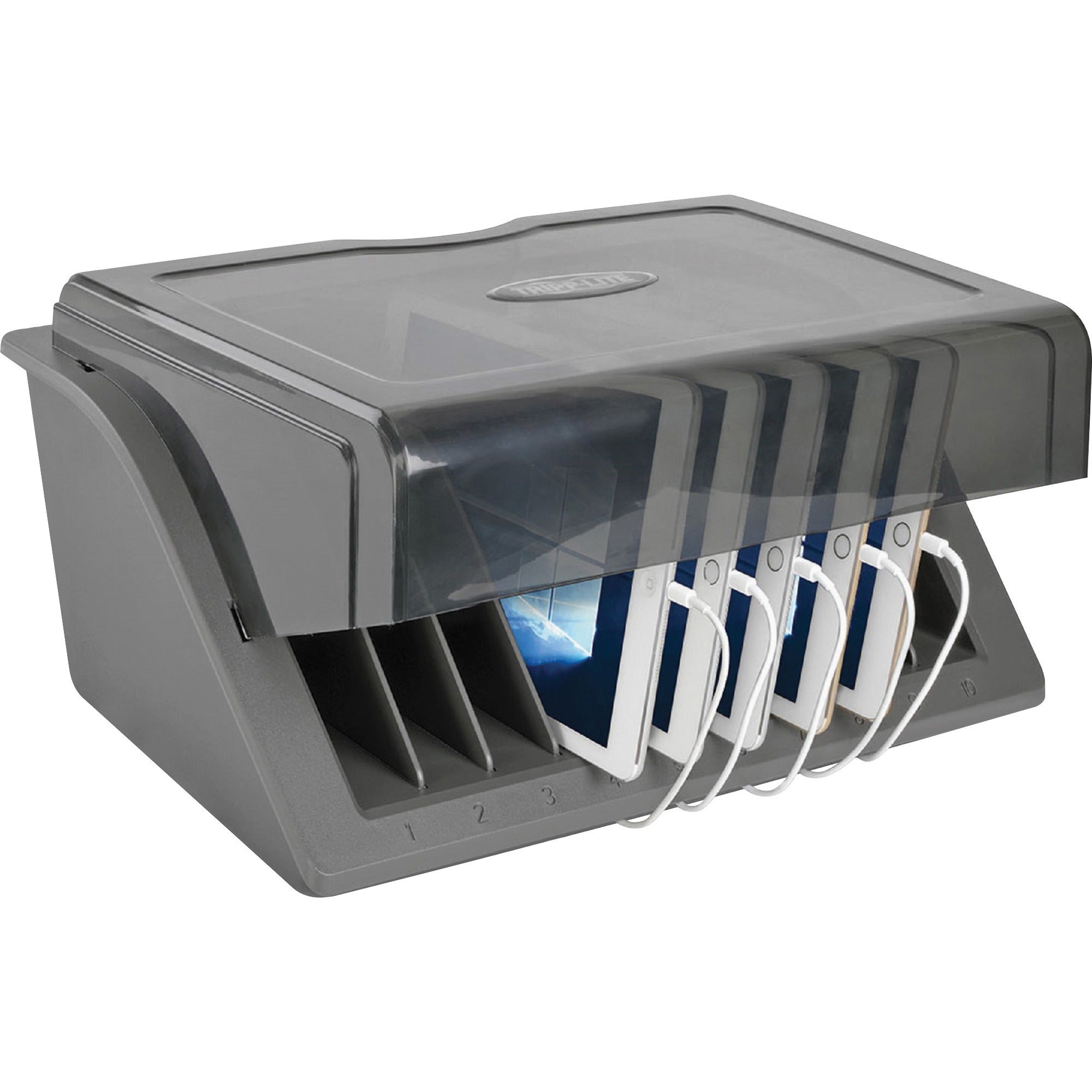 tripp-lite-by-eaton-10-device-desktop-ac-charging-station-with-surge-protector-for-tablets-laptops-and-e-readers-wired-notebook-tablet-pc-e-book-reader-charging-capability-black-gray_trpcsd1006ac - 1