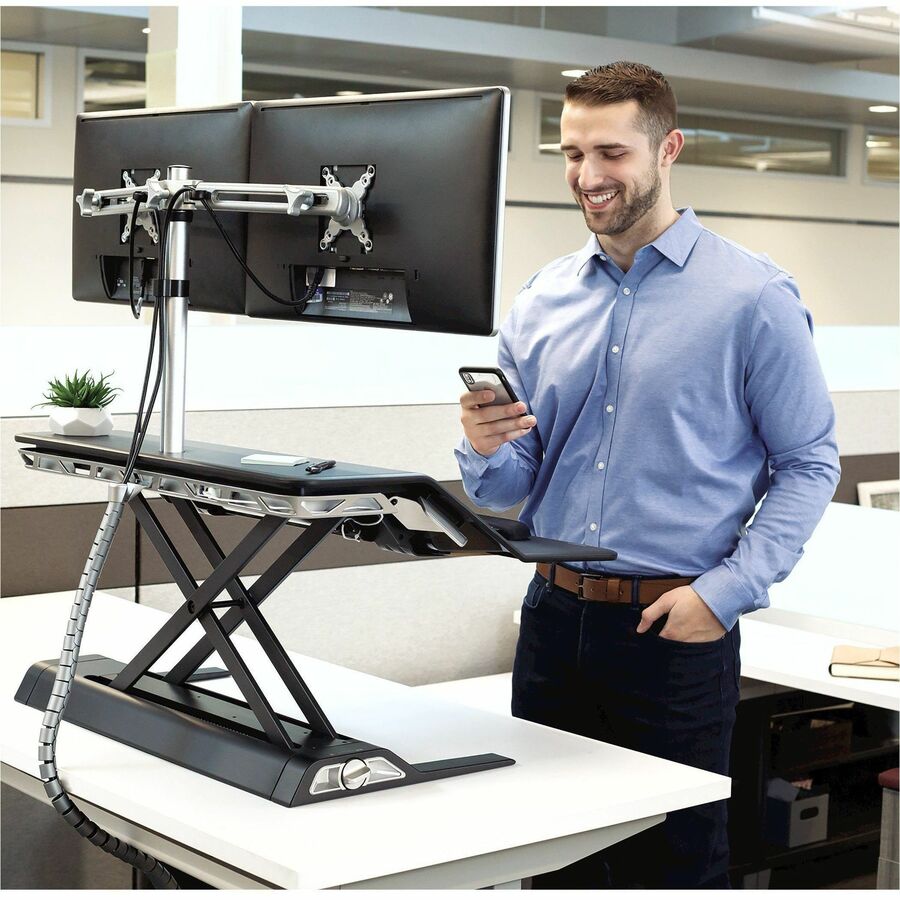 Lotus Dual Monitor Arm Kit, For 26" Monitors, Silver, Supports 13 lb