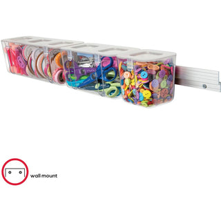 Deflecto Mounting Bar for Storage Box, Organizer Canister - Aluminum - 40 lb Load Capacity