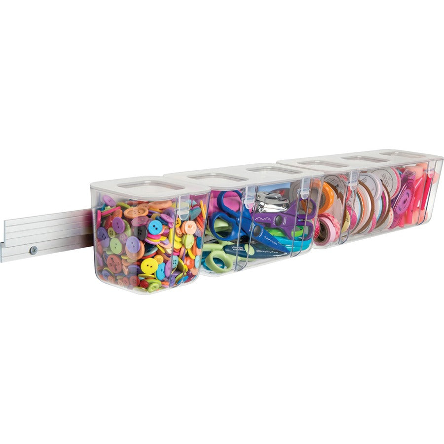Deflecto Mounting Bar for Storage Box, Organizer Canister - Aluminum - 40 lb Load Capacity