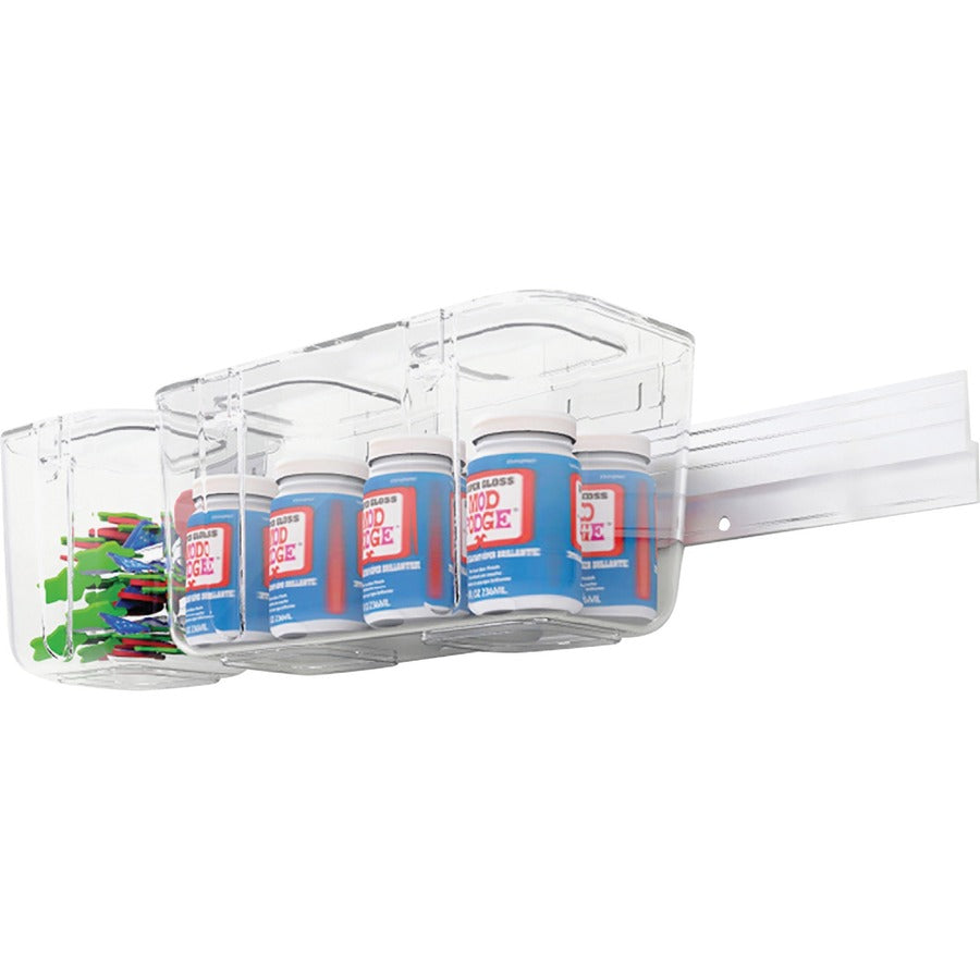 Deflecto Mounting Bar for Storage Box, Organizer Canister - Aluminum - 40 lb Load Capacity