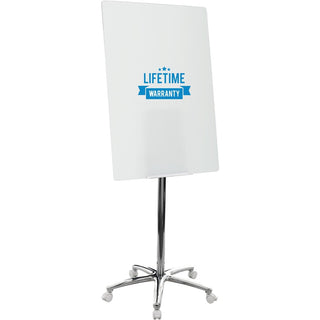 MasterVision Super Value Glass Mobile Easel - 26" (2.2 ft) Width x 38.5" (3.2 ft) Height - Glass Surface - Chrome Stand - Rectangle - 1 Each