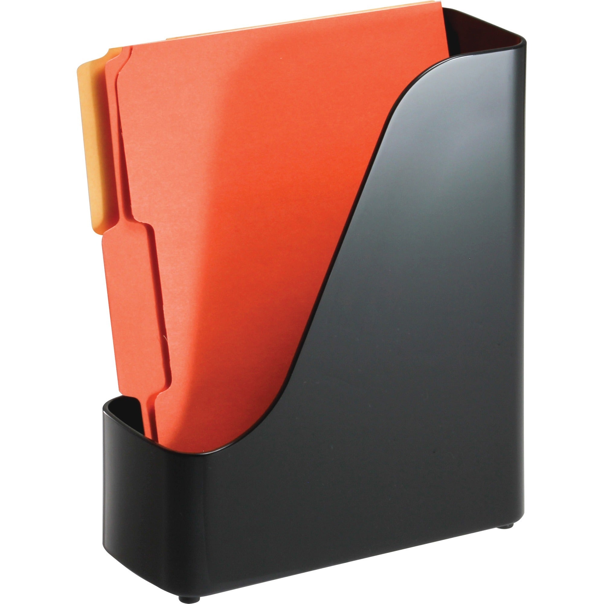 Officemate Open Top Magazine File - Black - Plastic - 1 Each - 