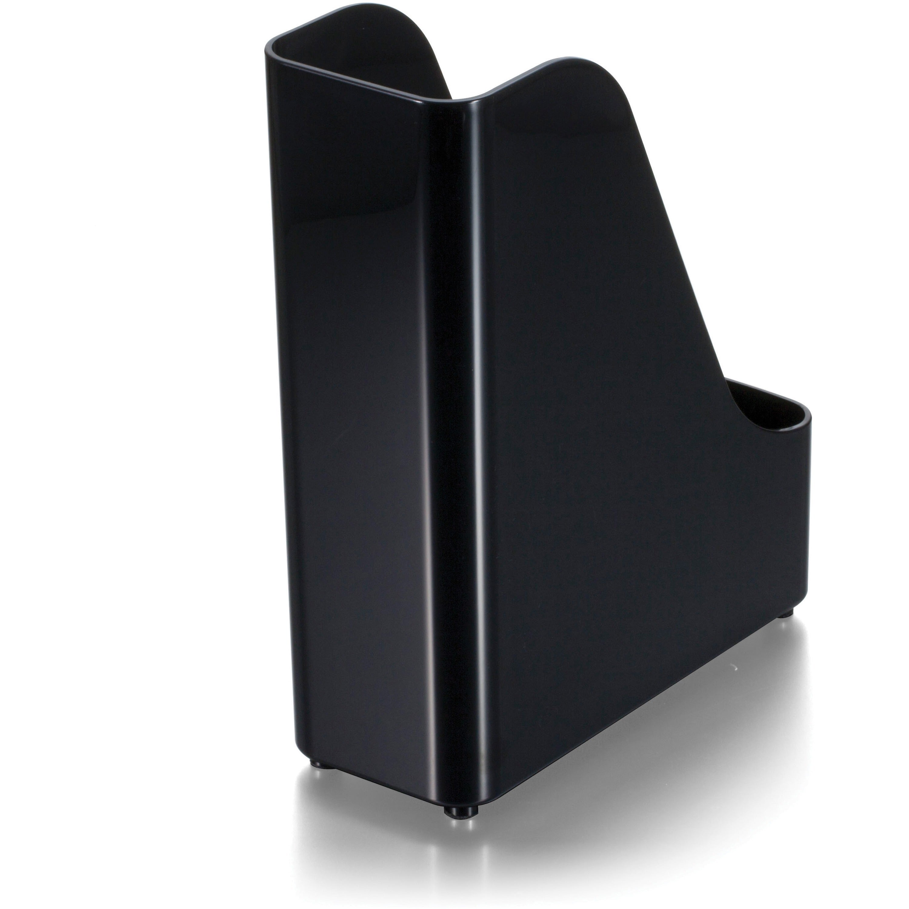 Officemate Open Top Magazine File - Black - Plastic - 1 Each - 