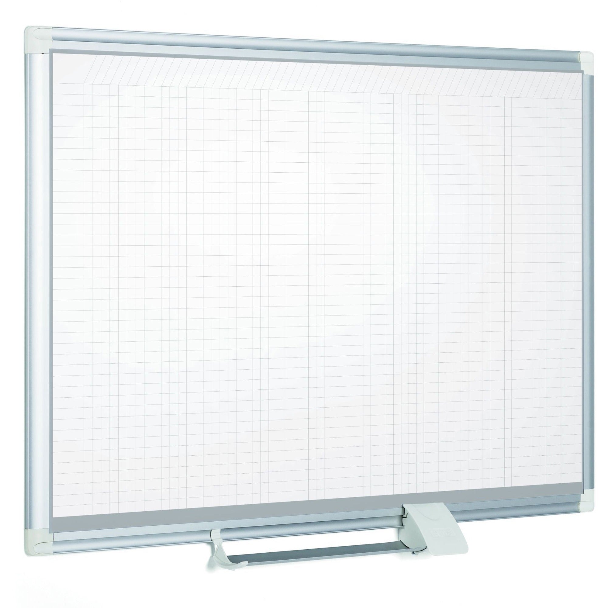 MasterVision Dry-erase Magnetic Planning Board - Pure White, Aluminum - Porcelain - 48" Height x 72" Width - Magnetic, Accessory Tray, Dry Erase Surface - 1 Each - 