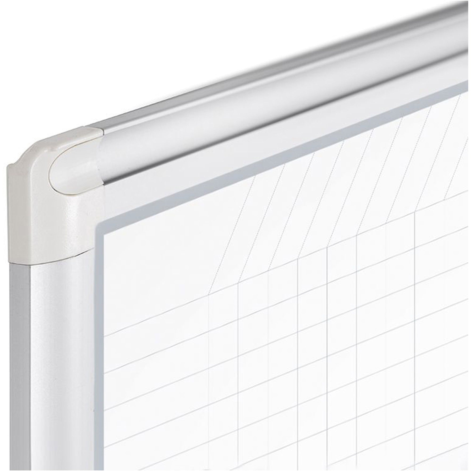 MasterVision Dry-erase Magnetic Planning Board - Pure White, Aluminum - Porcelain - 48" Height x 72" Width - Magnetic, Accessory Tray, Dry Erase Surface - 1 Each - 