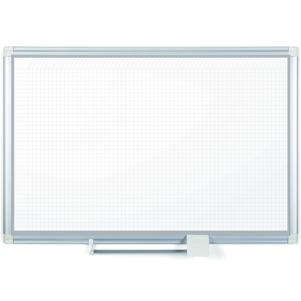 MasterVision Dry-erase Magnetic Planning Board - Pure White, Aluminum - Porcelain - 48" Height x 72" Width - Magnetic, Accessory Tray, Dry Erase Surface - 1 Each - 