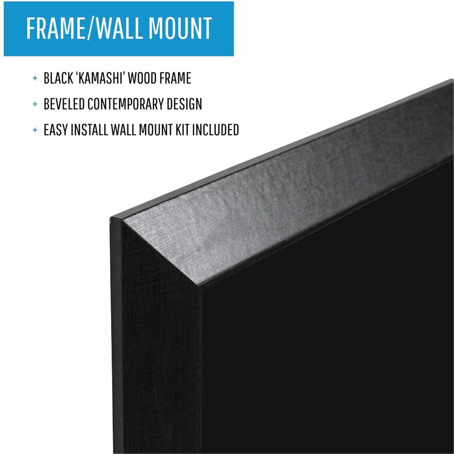 Kamashi Wet-Erase Board, 48 x 36, Black Surface, Black Wood Frame