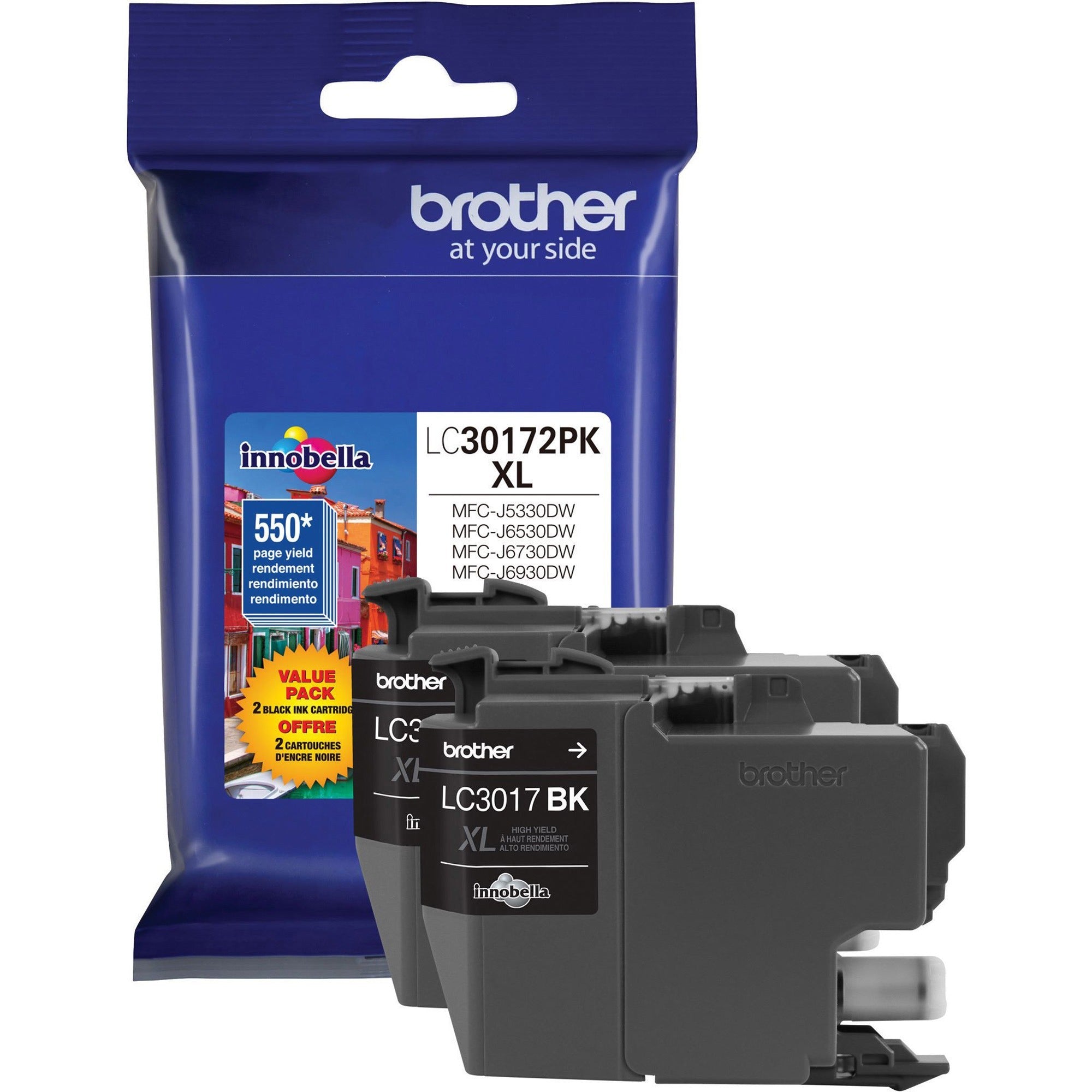 brother-lc30172pk-original-high-yield-inkjet-ink-cartridge-black-2-pack-550-pages-black-per-cartridge_brtlc30172pk - 1