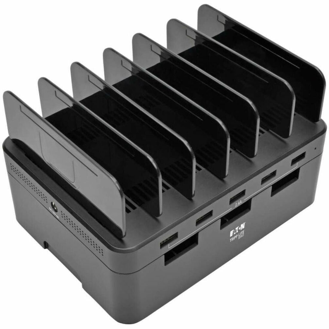 Tripp Lite by Eaton 5-Port USB Charging Station with Built-In Device Storage 12V 4A (48W) USB Charger Output - 48 W Output Power - 120 V AC, 230 V AC Input Voltage - 5 V DC Output Voltage - 2.40 A Output Current