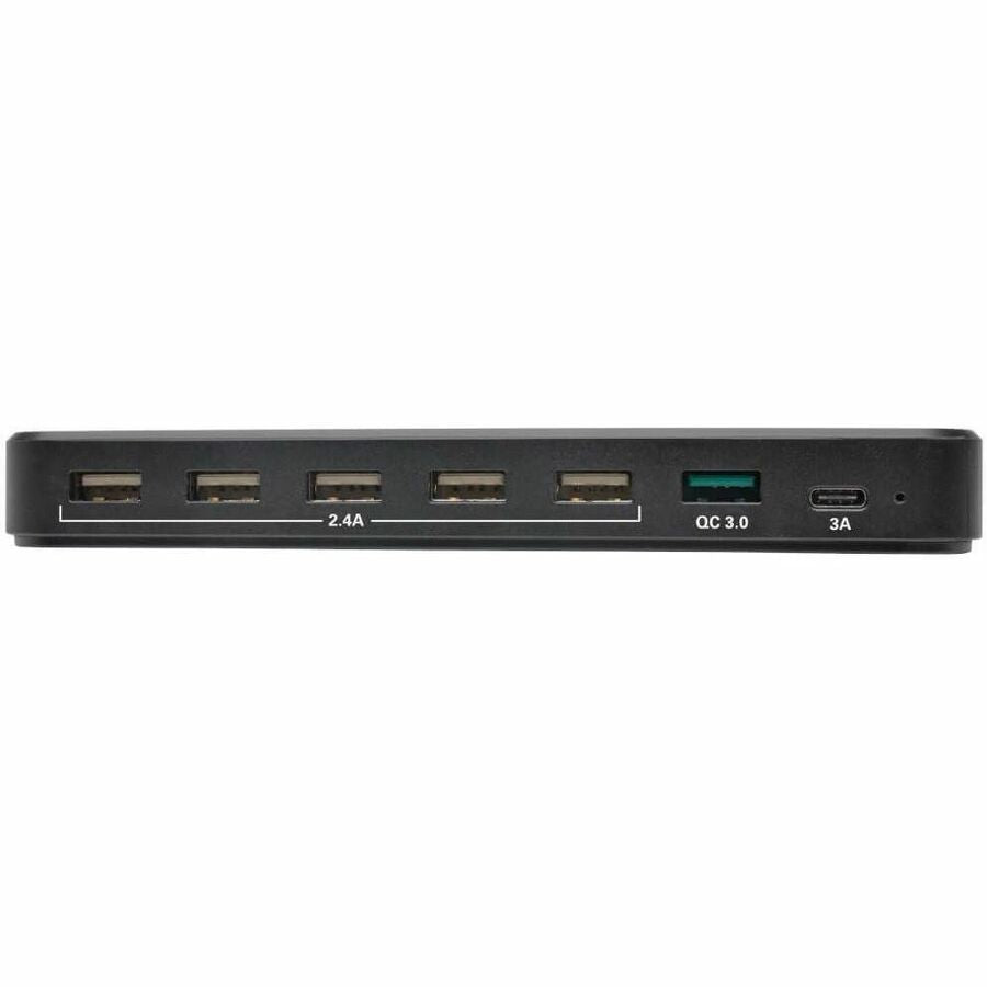 USB Charging Station with Quick Charge 3.0, 7 Devices, 4.9 x 2.6 x 6.6, Black