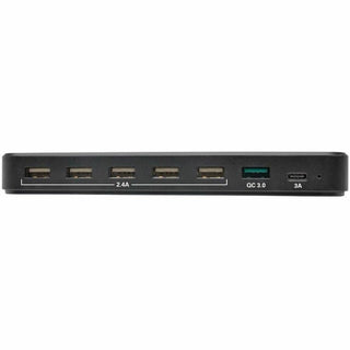 USB Charging Station with Quick Charge 3.0, 7 Devices, 4.9 x 2.6 x 6.6, Black