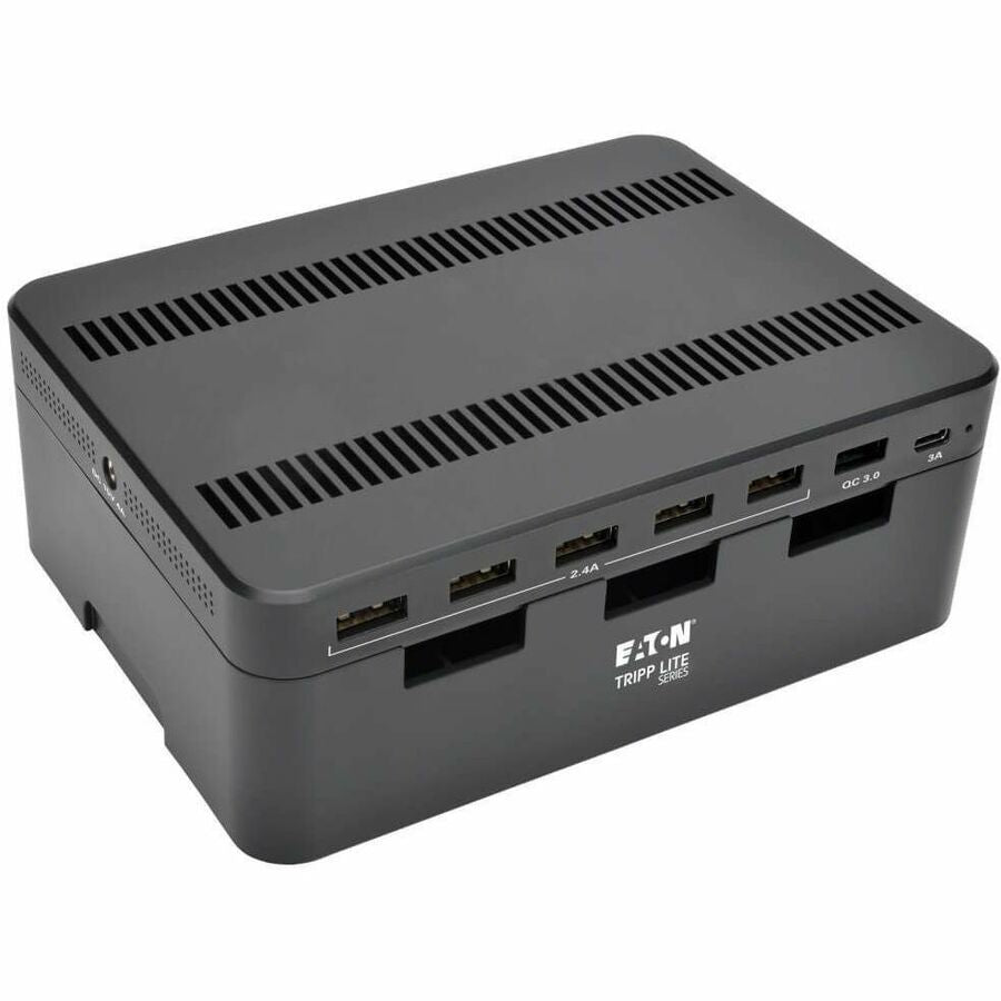 USB Charging Station with Quick Charge 3.0, 7 Devices, 4.9 x 2.6 x 6.6, Black