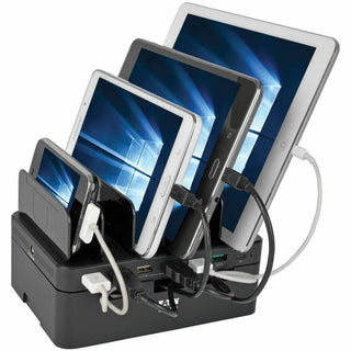 USB Charging Station with Quick Charge 3.0, 7 Devices, 4.9 x 2.6 x 6.6, Black