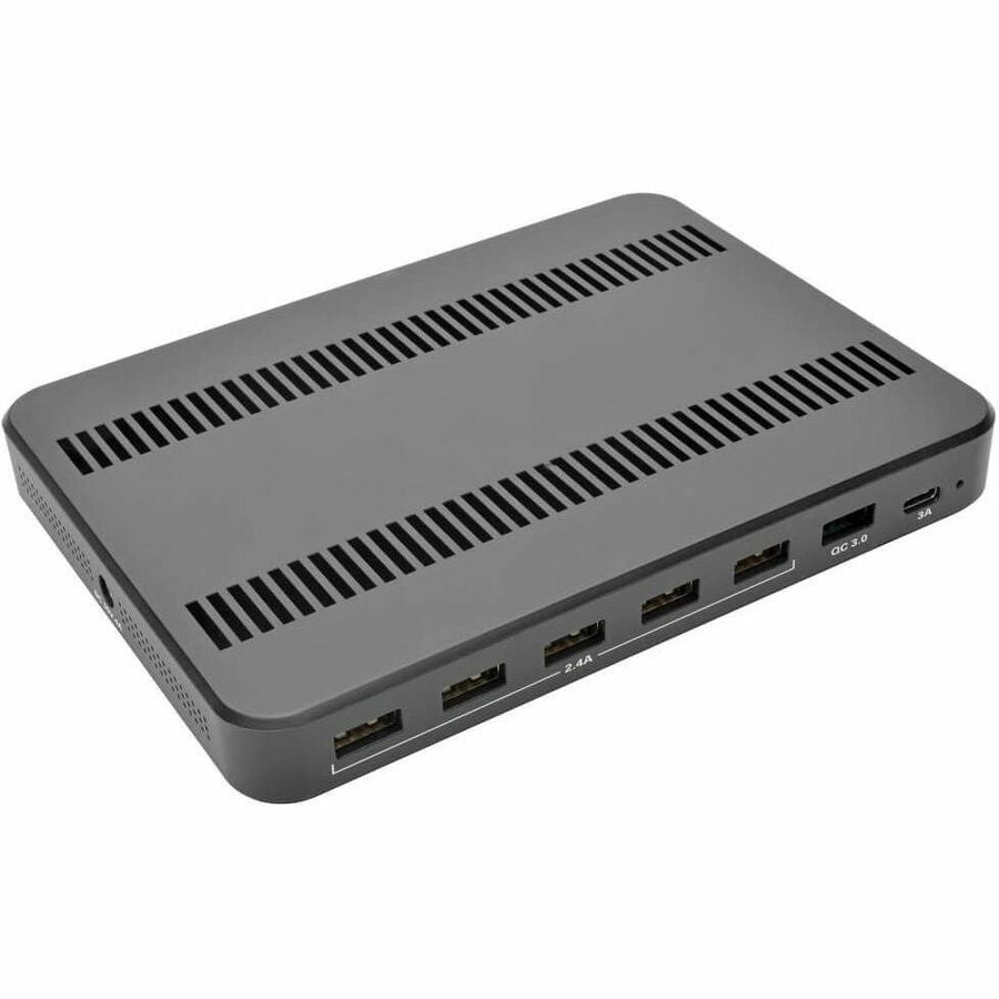 USB Charging Station with Quick Charge 3.0, 7 Devices, 4.9 x 2.6 x 6.6, Black