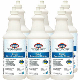 Clorox Healthcare Pull-Top Bleach Germicidal Cleaner - Ready-To-Use - 32 fl oz (1 quart) - 6 / Carton - Disinfectant, Fast Acting, Refillable, Cleanse, Anti-corrosive, Versatile, Anti-bacterial - White