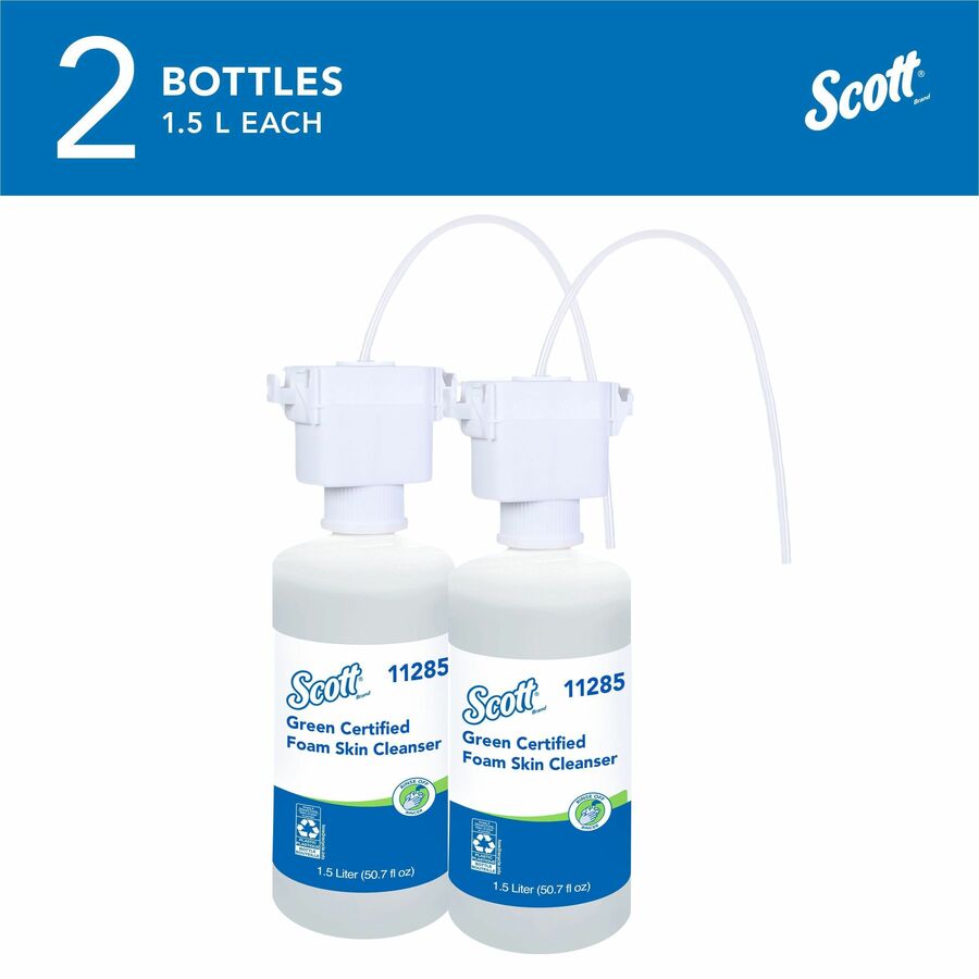 Scott Essential Green Certified Foam Skin Cleanser - Foam - 1.59 quart - Applicable on Hand - Fragrance-free, Dye-free - 2 / Carton