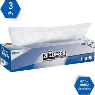KIMTECH Delicate Task Wipers - Pop-Up Box - For Laboratory - 119 / Box - 15 / Carton - Absorbent - White