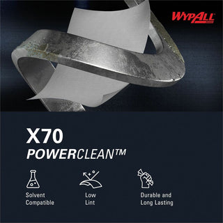 Wypall PowerClean X70 Medium Duty Cloths - Pop-Up Box - 8.34" x 16.80" - White - Hydroknit - Durable, Absorbent, Strong, Reusable, Embossed - For Multipurpose - 100 Per Box - 1000 / Carton