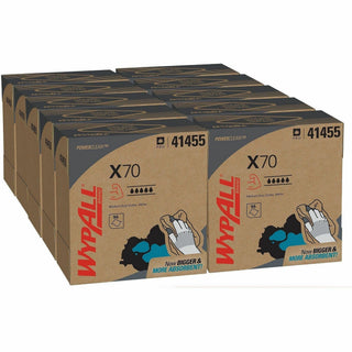 Wypall PowerClean X70 Medium Duty Cloths - Pop-Up Box - 8.34" x 16.80" - White - Hydroknit - Durable, Absorbent, Strong, Reusable, Embossed - For Multipurpose - 100 Per Box - 1000 / Carton