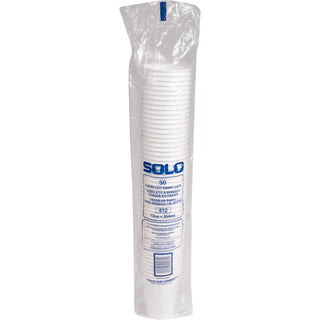 Solo 12 oz Disposable Hot Cups - 50.0 / Bag - 20 / Pack - White - Paper - Hot Drink, Coffee, Tea, Cocoa - 3