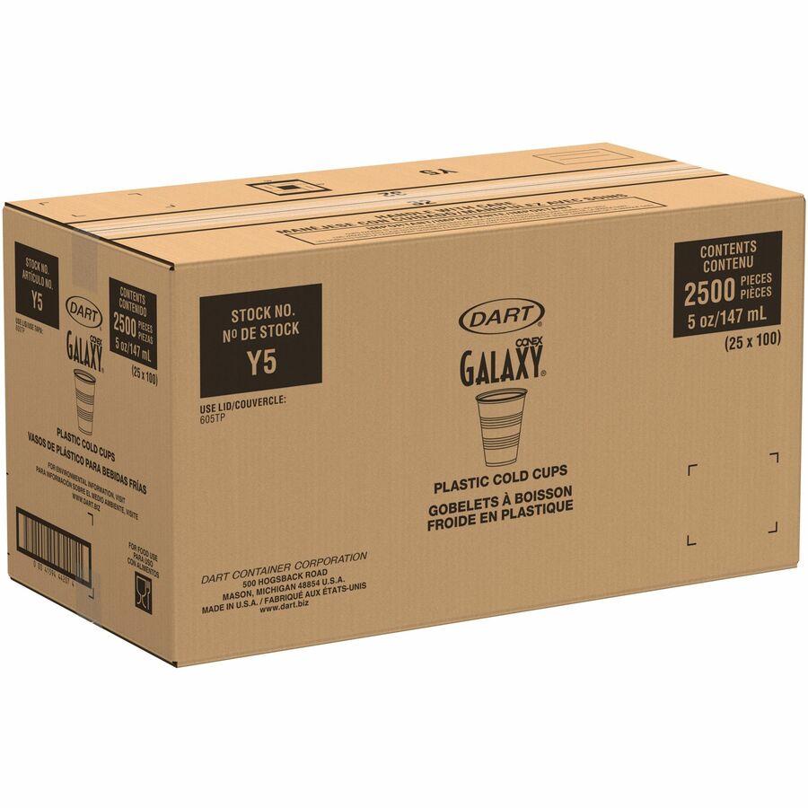 Solo Galaxy 5 oz Plastic Cold Cups - 100.0 / Bag - 25 / Carton - Translucent - Polystyrene - Cold Drink - 3